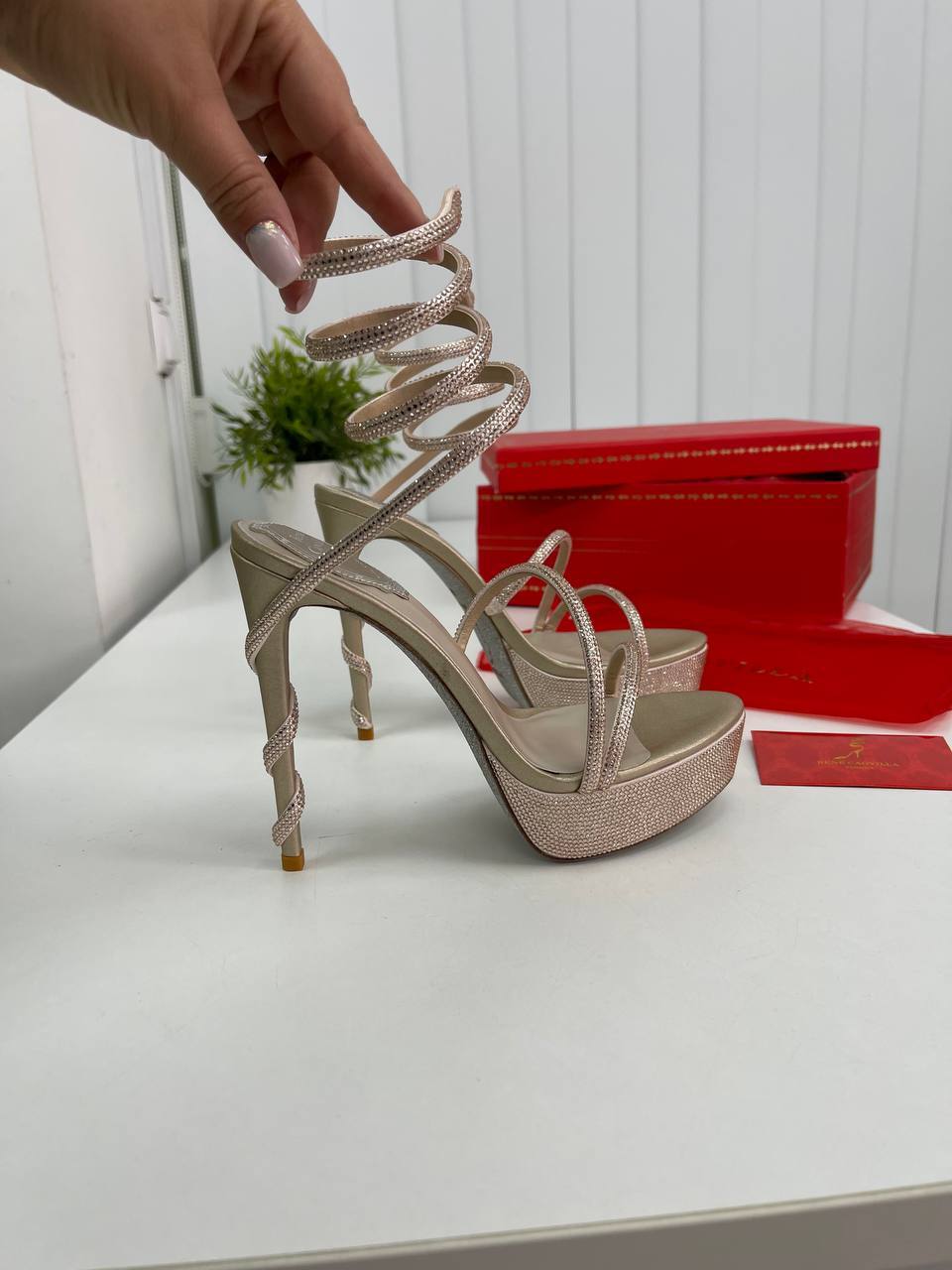 Босоножки дизайнерские Rene Caovilla BP-30399 Босоножки дизайнерские Rene Caovilla BP-30399