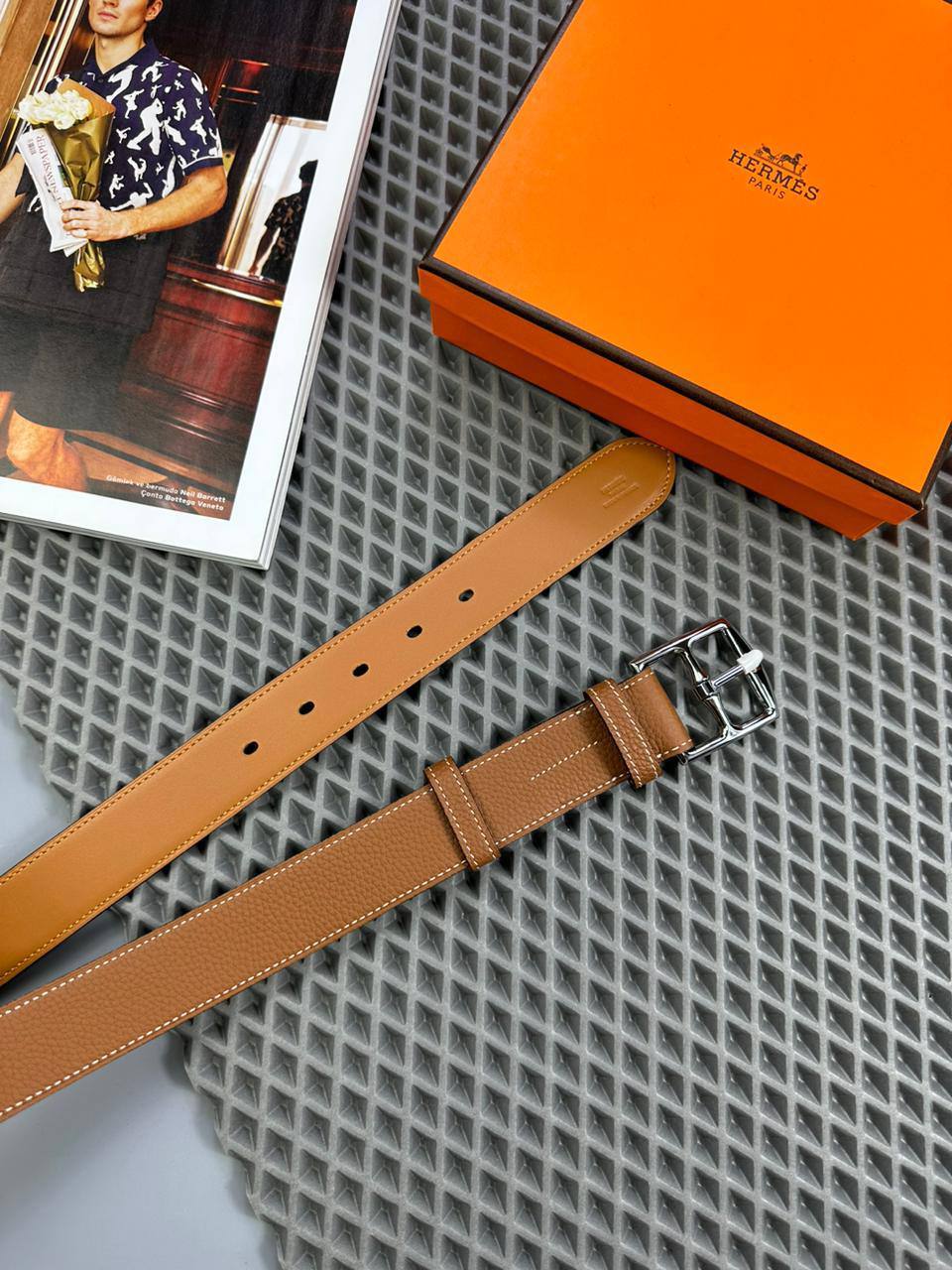 Ремень премиальный мужской Hermes BP-25136 Ремень премиальный мужской Hermes BP-25136