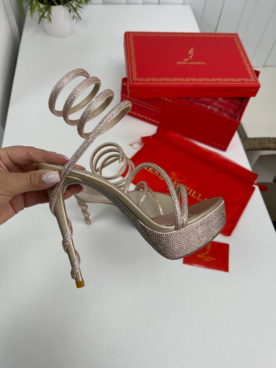 Босоножки дизайнерские Rene Caovilla BP-30399 Босоножки дизайнерские Rene Caovilla BP-30399