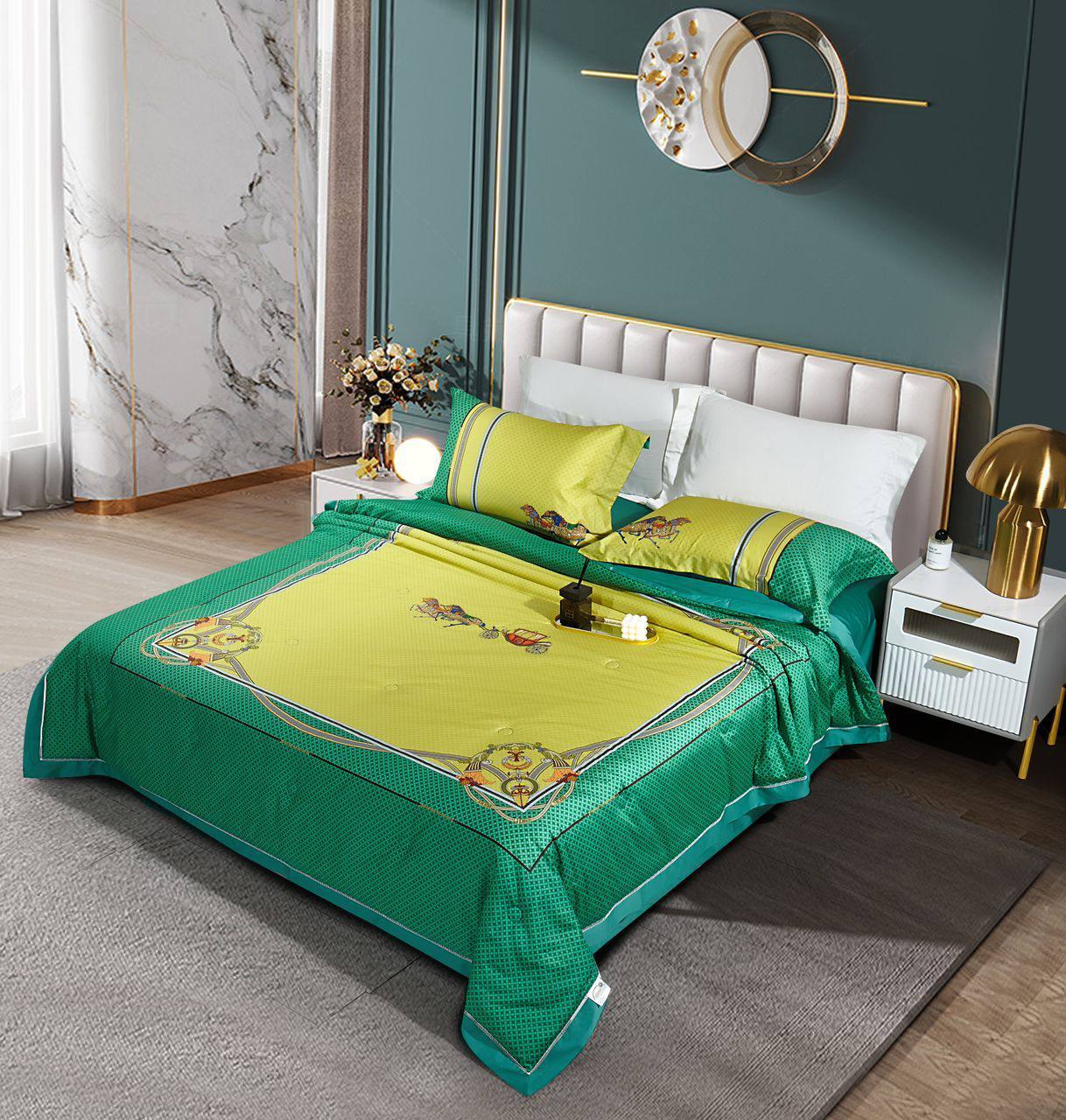 Элегантный комплект постельного белья Hermes BP-19353 Элегантный комплект постельного белья Hermes BP-19353