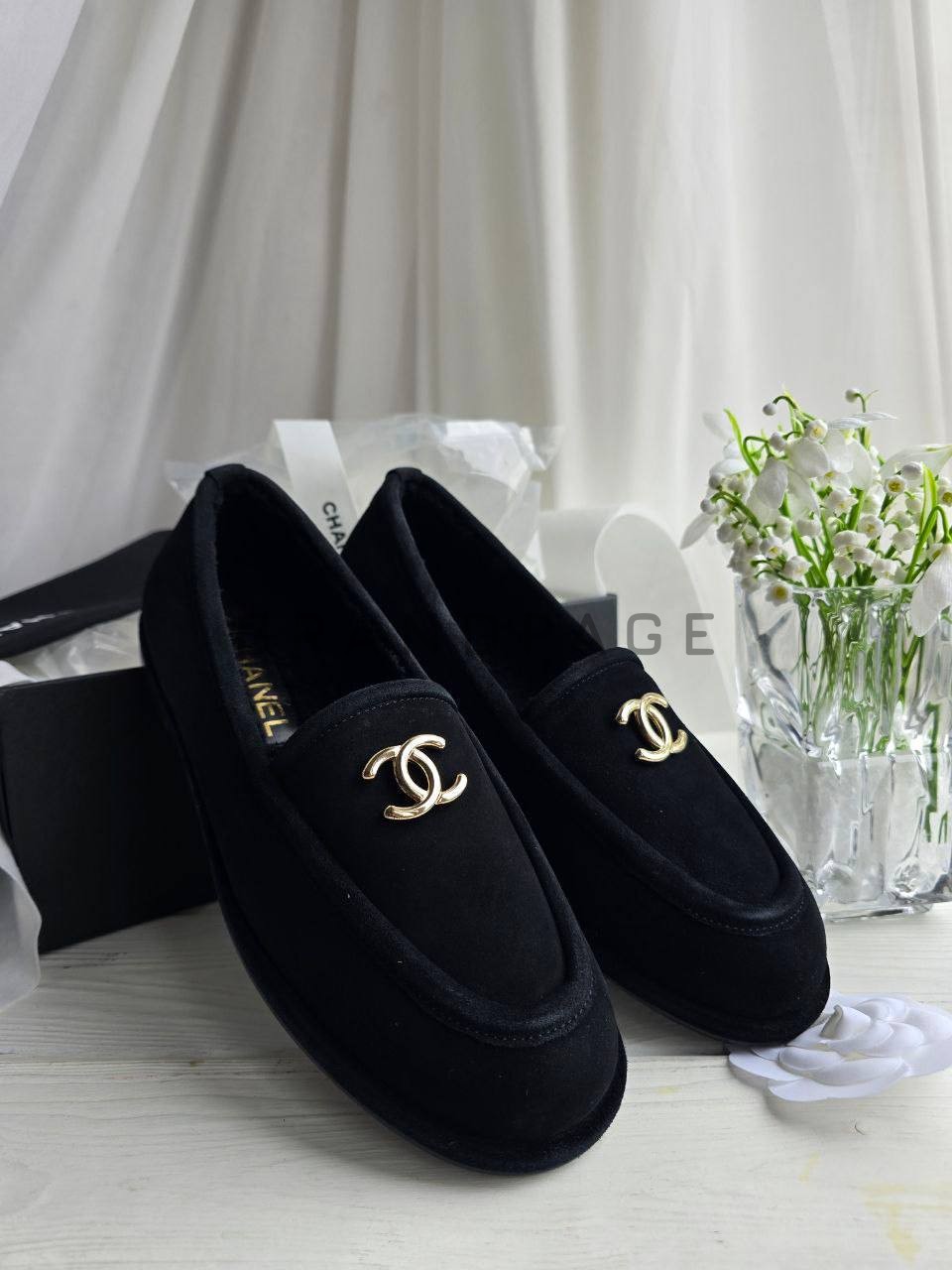 Лоферы кожаные Chanel Лоферы кожаные Chanel