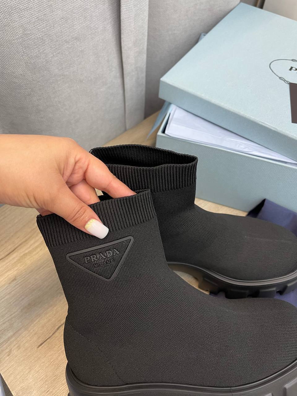 Ботинки черные премиальные Prada BP-39819 Ботинки черные премиальные Prada BP-39819