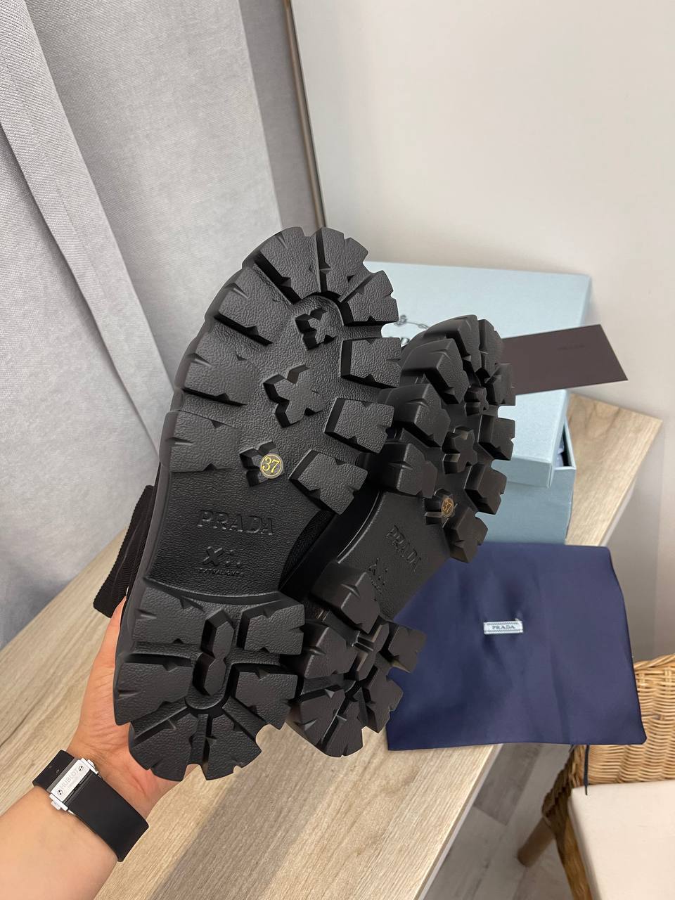 Ботинки черные премиальные Prada BP-39819 Ботинки черные премиальные Prada BP-39819