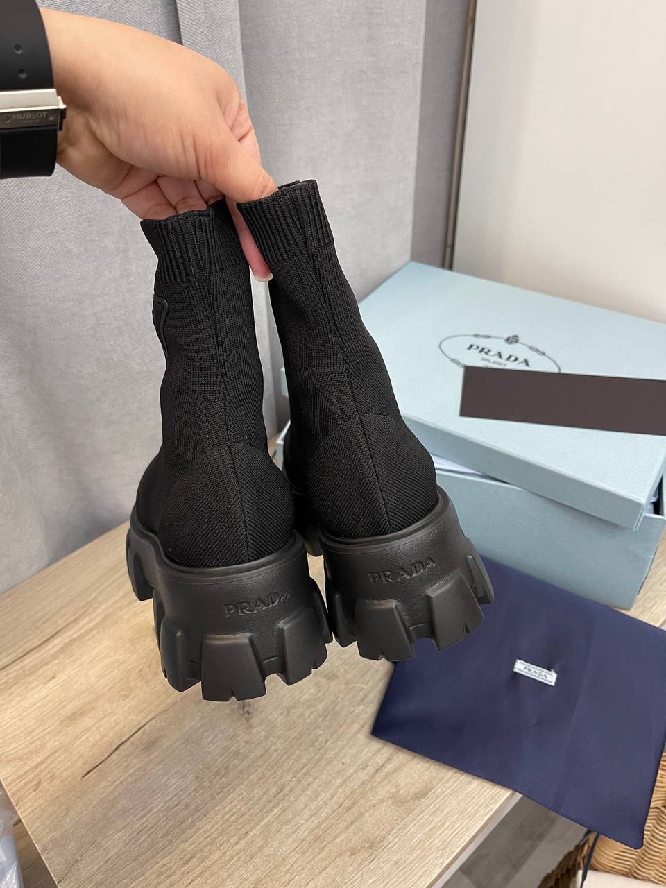 Ботинки черные премиальные Prada BP-39819 Ботинки черные премиальные Prada BP-39819