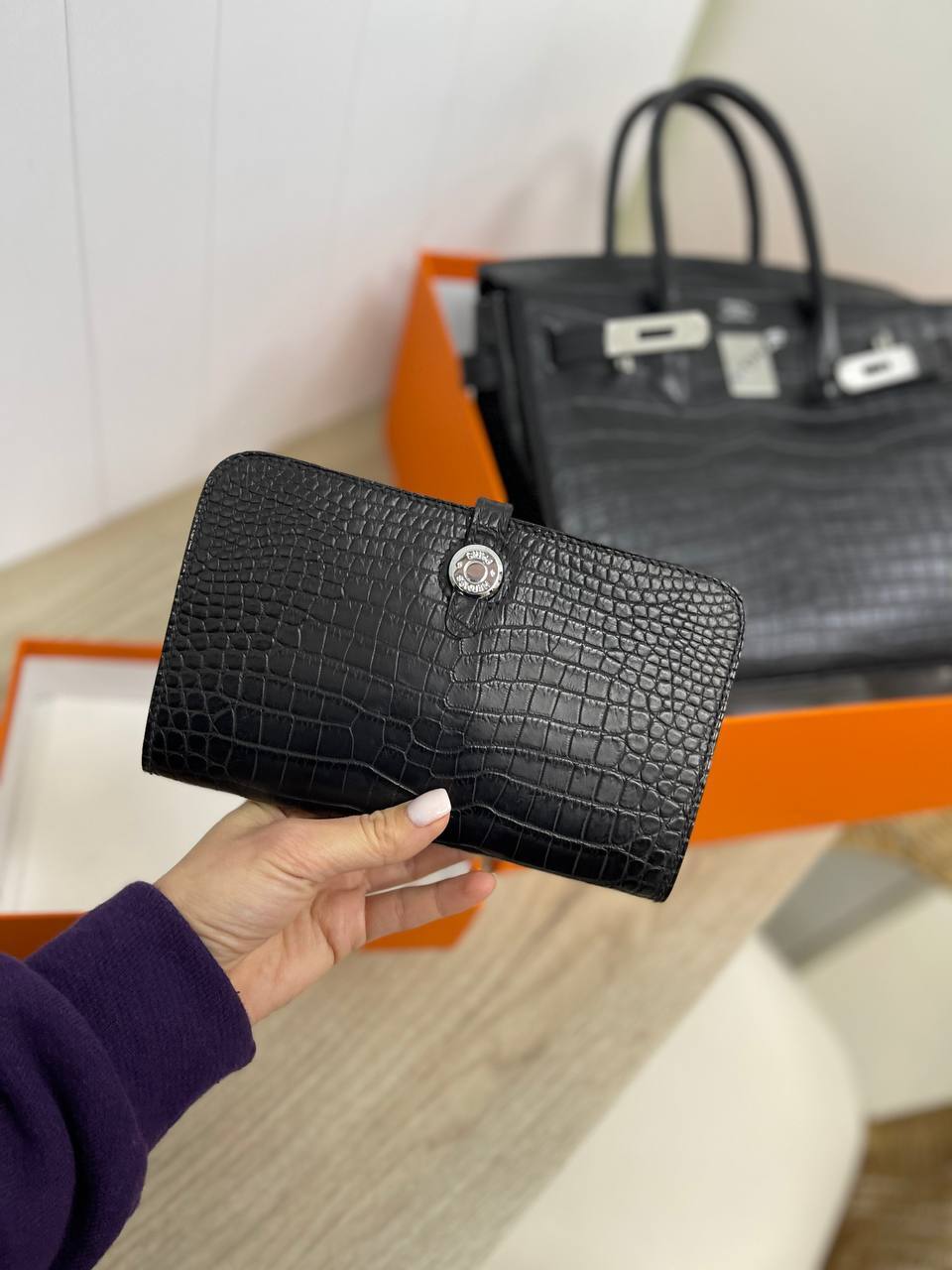 Элитный кошелек Crocodile Porosus matte^ Hermes BP-25779 Элитный кошелек Crocodile Porosus matte^ Hermes BP-25779