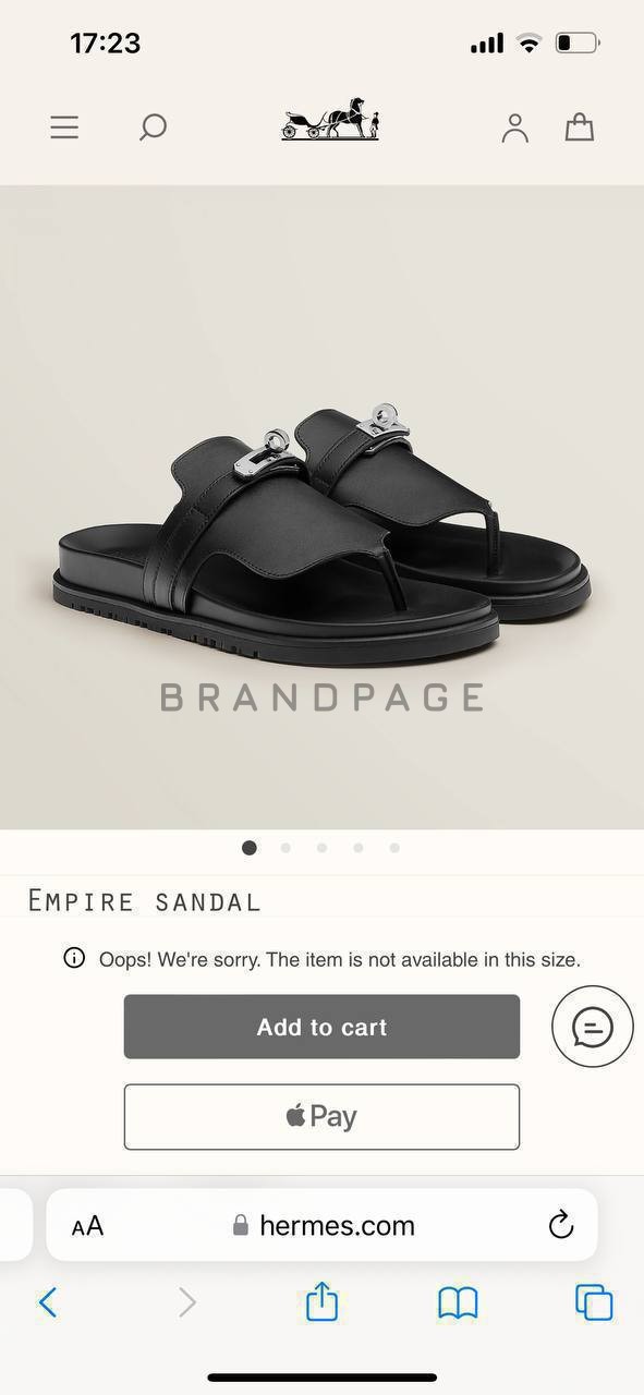 Шлепанцы кожаные Hermes Empire BPLUX12439 Шлепанцы кожаные Hermes Empire BPLUX12439