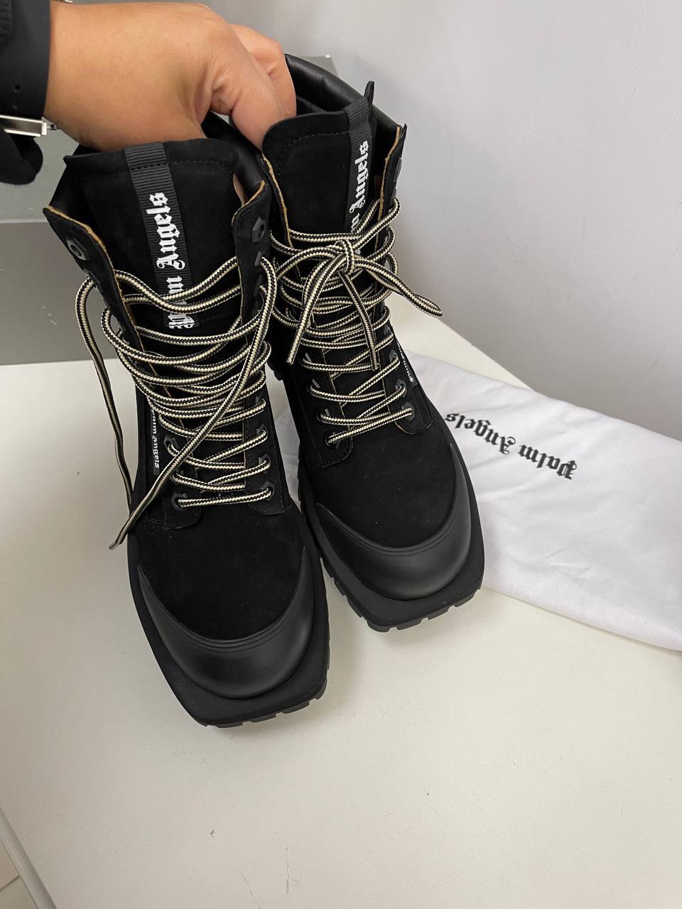 Ботинки черные Palm Angels премиум BP-19183 Ботинки черные Palm Angels премиум BP-19183