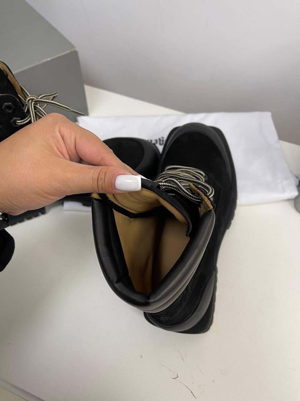 Ботинки черные Palm Angels премиум BP-19183 Ботинки черные Palm Angels премиум BP-19183