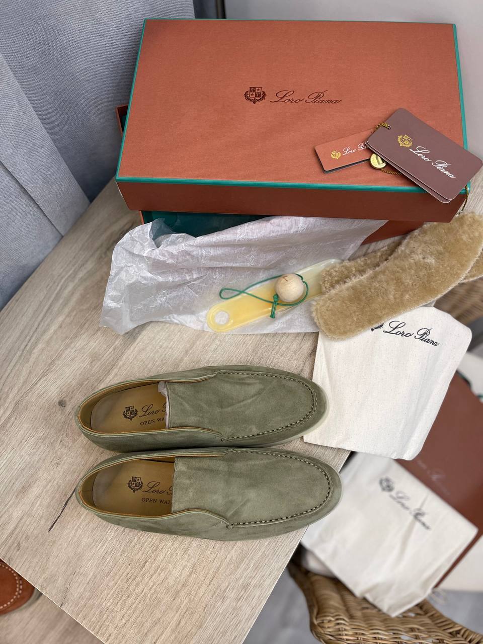 Ботинки женские оливковые лимитированные Loro Piana BP-40037 Ботинки женские оливковые лимитированные Loro Piana BP-40037