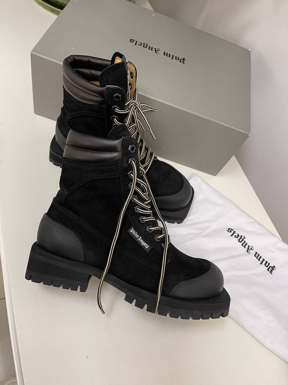 Ботинки черные Palm Angels премиум BP-19183 Ботинки черные Palm Angels премиум BP-19183