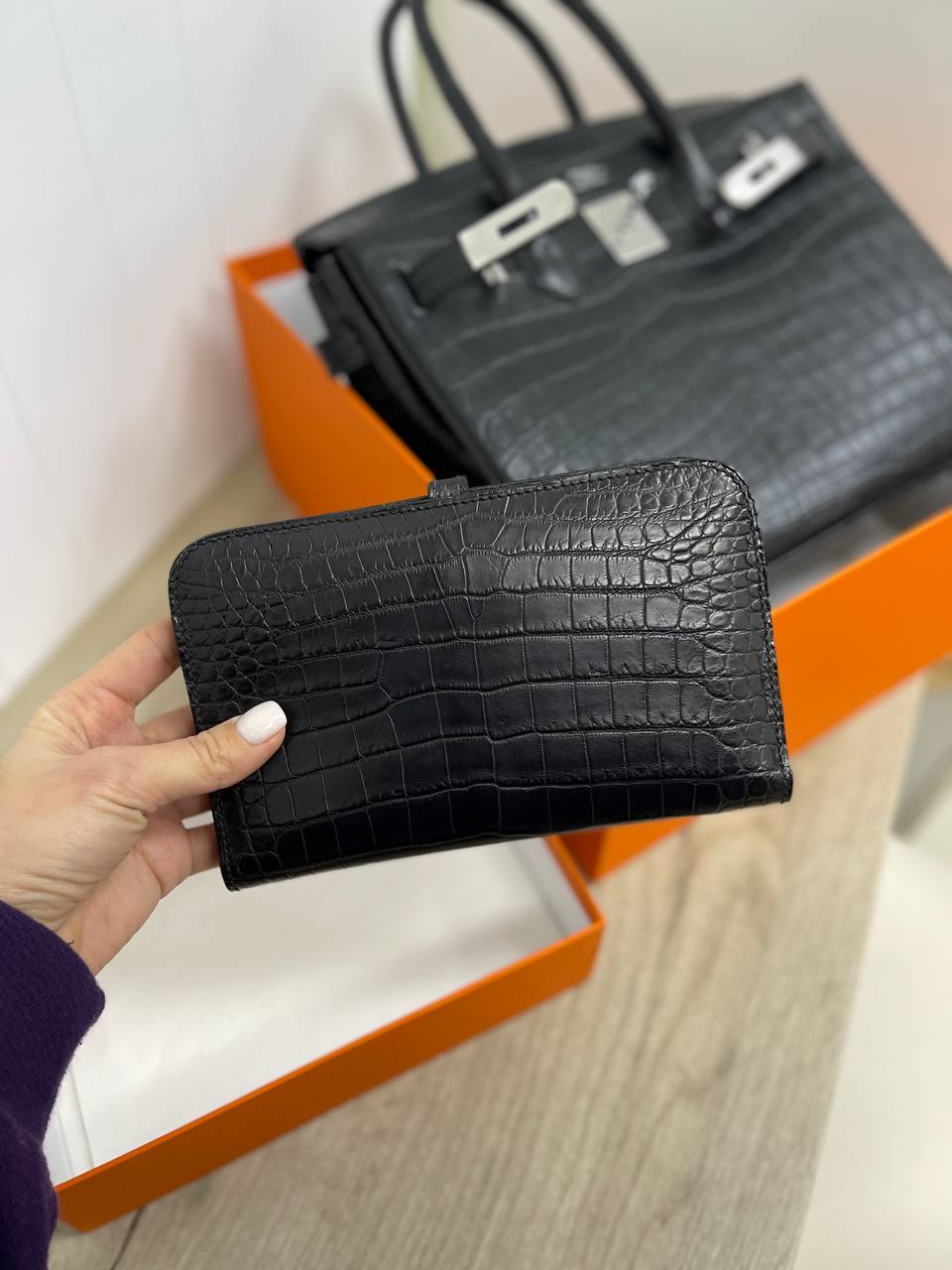 Элитный кошелек Crocodile Porosus matte^ Hermes BP-25779 Элитный кошелек Crocodile Porosus matte^ Hermes BP-25779