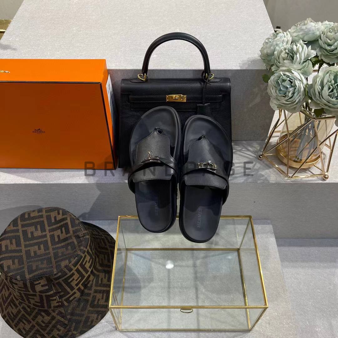 Шлепанцы кожаные Hermes Empire BPLUX12439 Шлепанцы кожаные Hermes Empire BPLUX12439