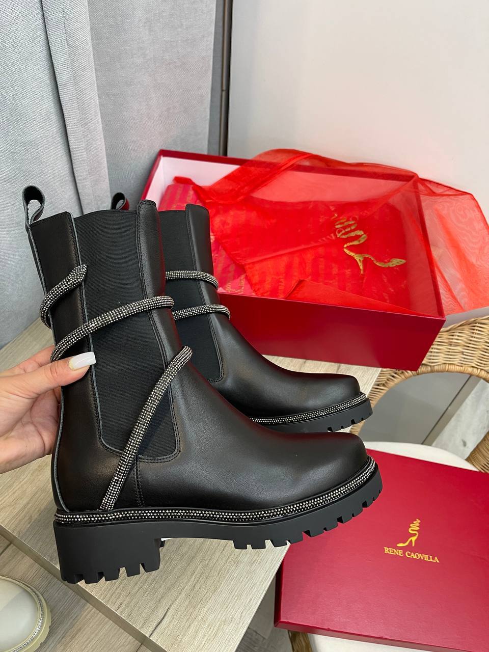 Коллекционные ботинки Rene' Caovilla BP-40040 Коллекционные ботинки Rene' Caovilla BP-40040