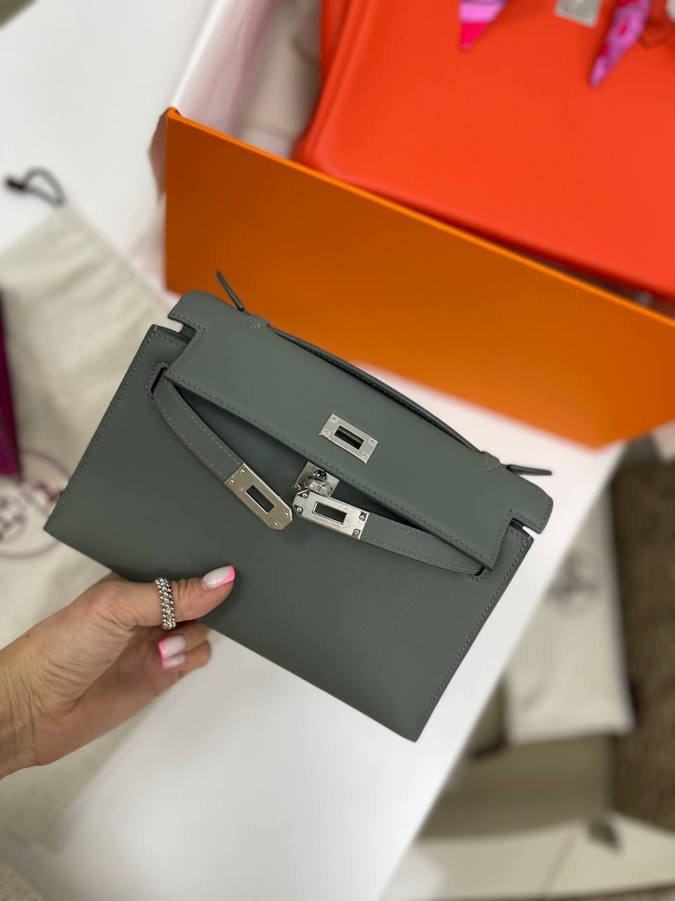 Коллекционная женская сумка Kelly Pochette Hermes BP-27653 Коллекционная женская сумка Kelly Pochette Hermes BP-27653