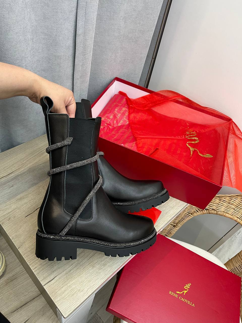 Коллекционные ботинки Rene' Caovilla BP-40040 Коллекционные ботинки Rene' Caovilla BP-40040