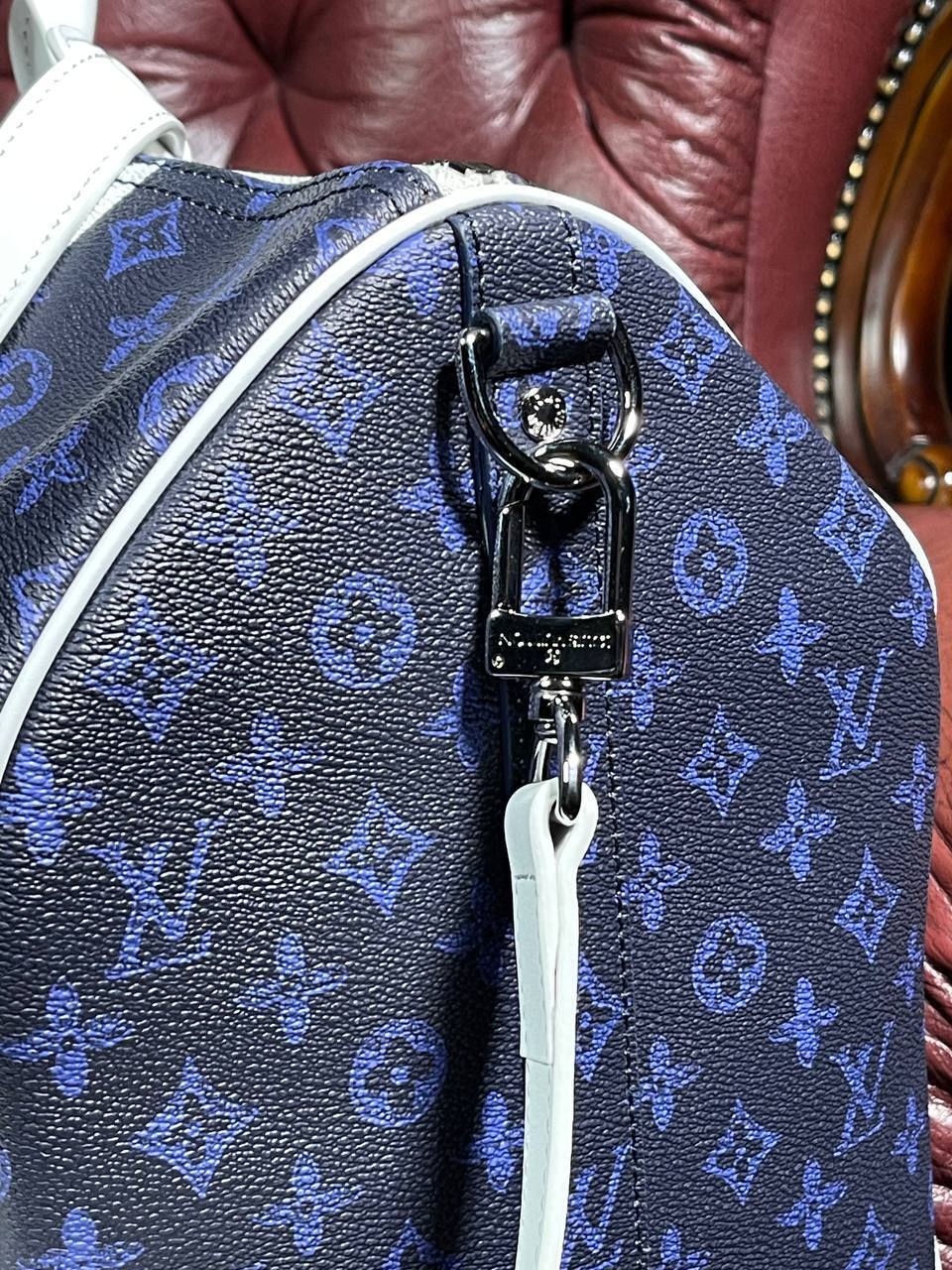 Дорожная сумка Louis Vuitton сине-белая BP-32596 Дорожная сумка Louis Vuitton сине-белая BP-32596