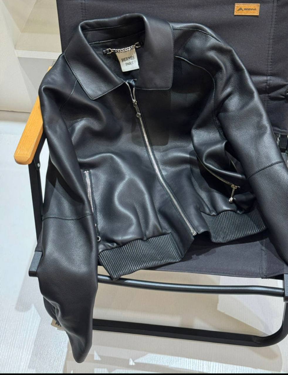 Кожаный бомбер Hermes премиум BP-49326 Кожаный бомбер Hermes премиум BP-49326