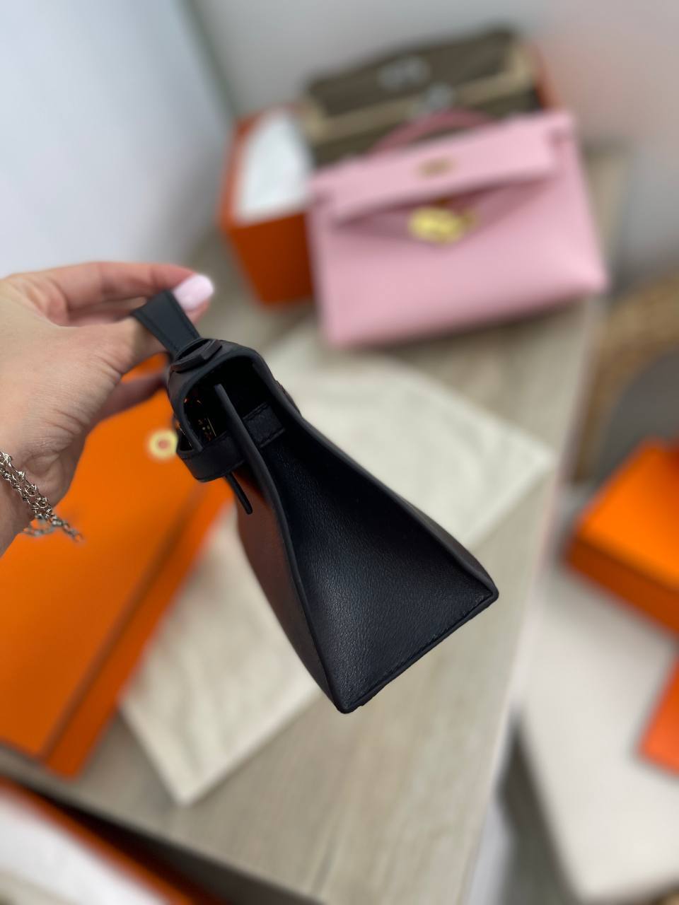 Коллекционная сумка Kelly Pochette Swift женская Hermes BP-18886 Коллекционная сумка Kelly Pochette Swift женская Hermes BP-18886