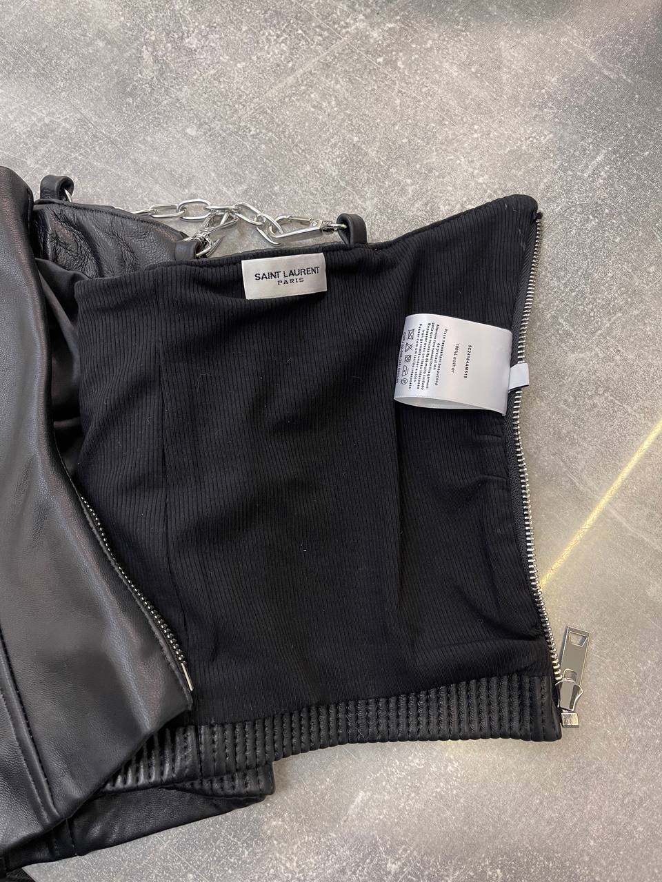 Кожаный топ Yves Saint Laurent BP-44953 элитный Кожаный топ Yves Saint Laurent BP-44953 элитный