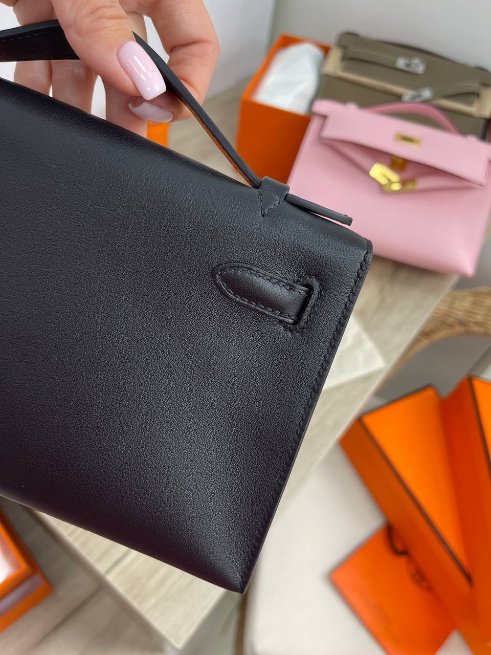 Коллекционная сумка Kelly Pochette Swift женская Hermes BP-18886 Коллекционная сумка Kelly Pochette Swift женская Hermes BP-18886