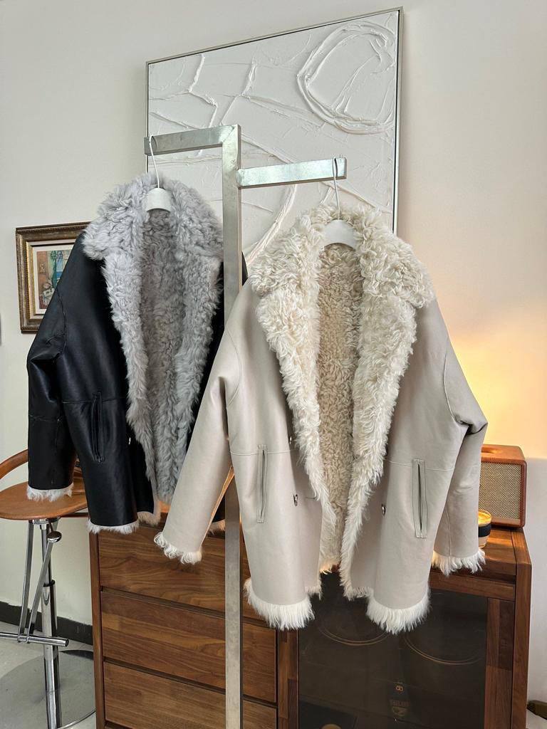 Двухсторонняя дубленка премиум Hermes BP-42542 Двухсторонняя дубленка премиум Hermes BP-42542