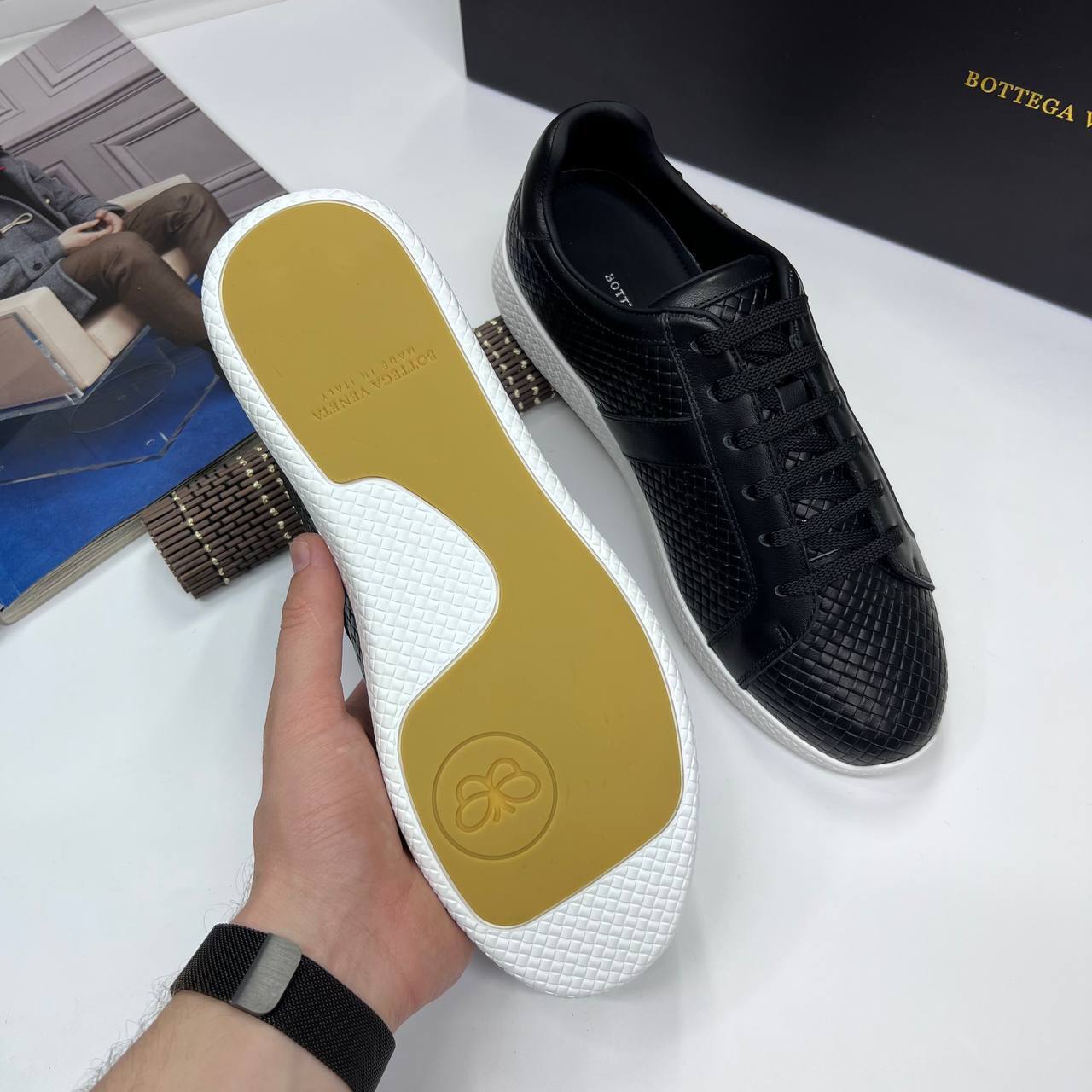 Bottega Veneta стильные мужские кеды BP-18342 Bottega Veneta стильные мужские кеды BP-18342