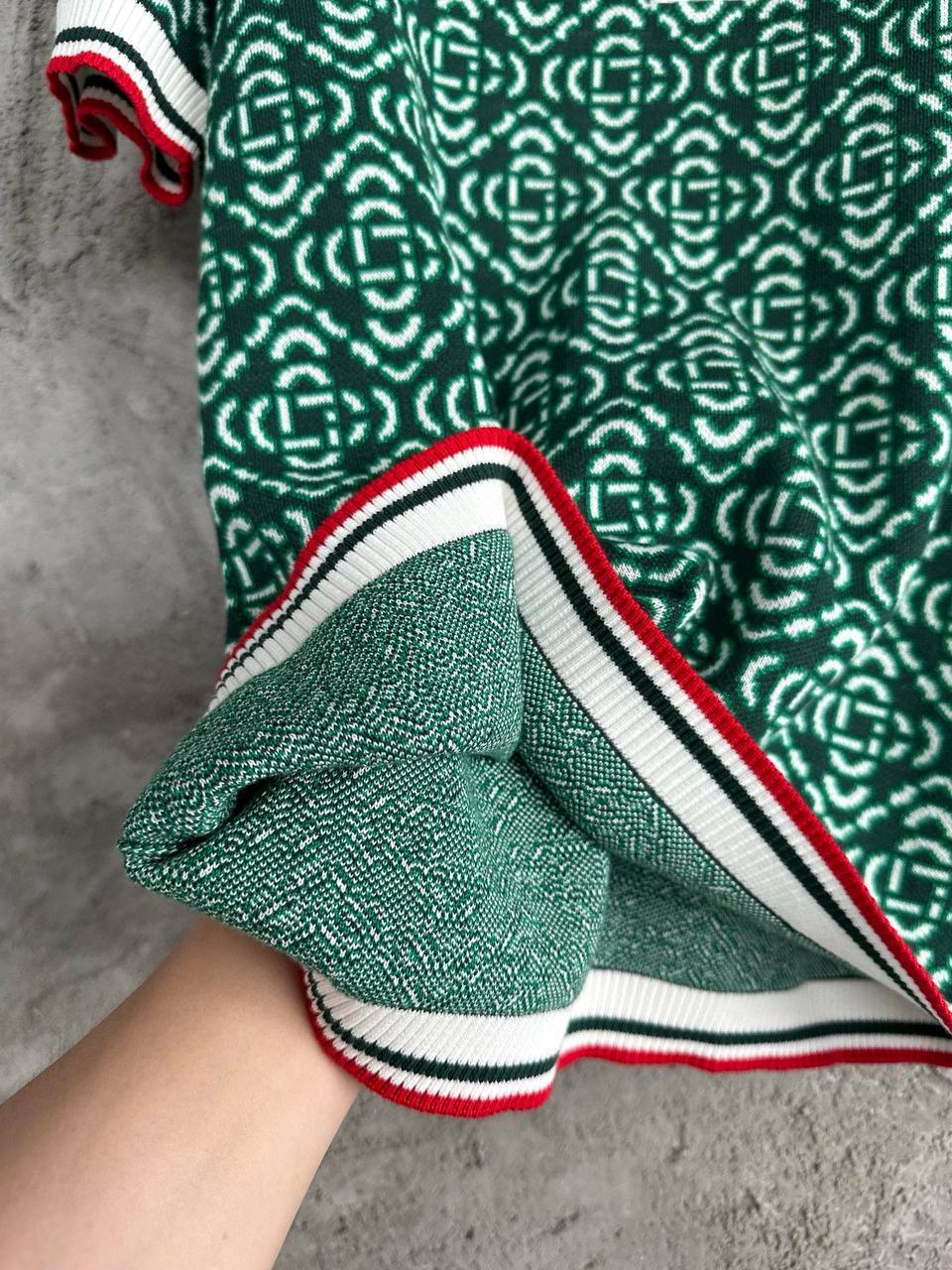 Дизайнерское поло зеленое Casablanca BP-253907 Дизайнерское поло зеленое Casablanca BP-253907