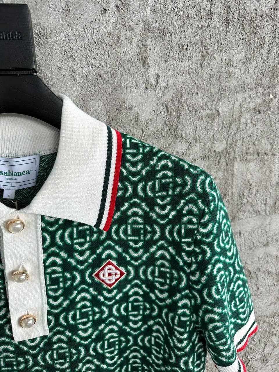 Дизайнерское поло зеленое Casablanca BP-253907 Дизайнерское поло зеленое Casablanca BP-253907