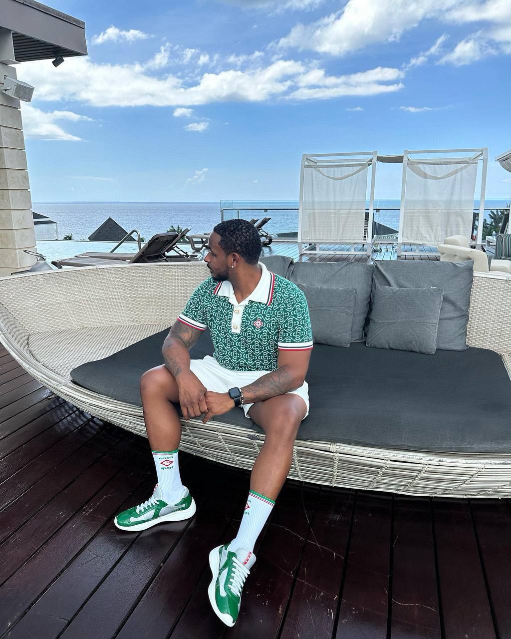 Дизайнерское поло зеленое Casablanca BP-253907 Дизайнерское поло зеленое Casablanca BP-253907