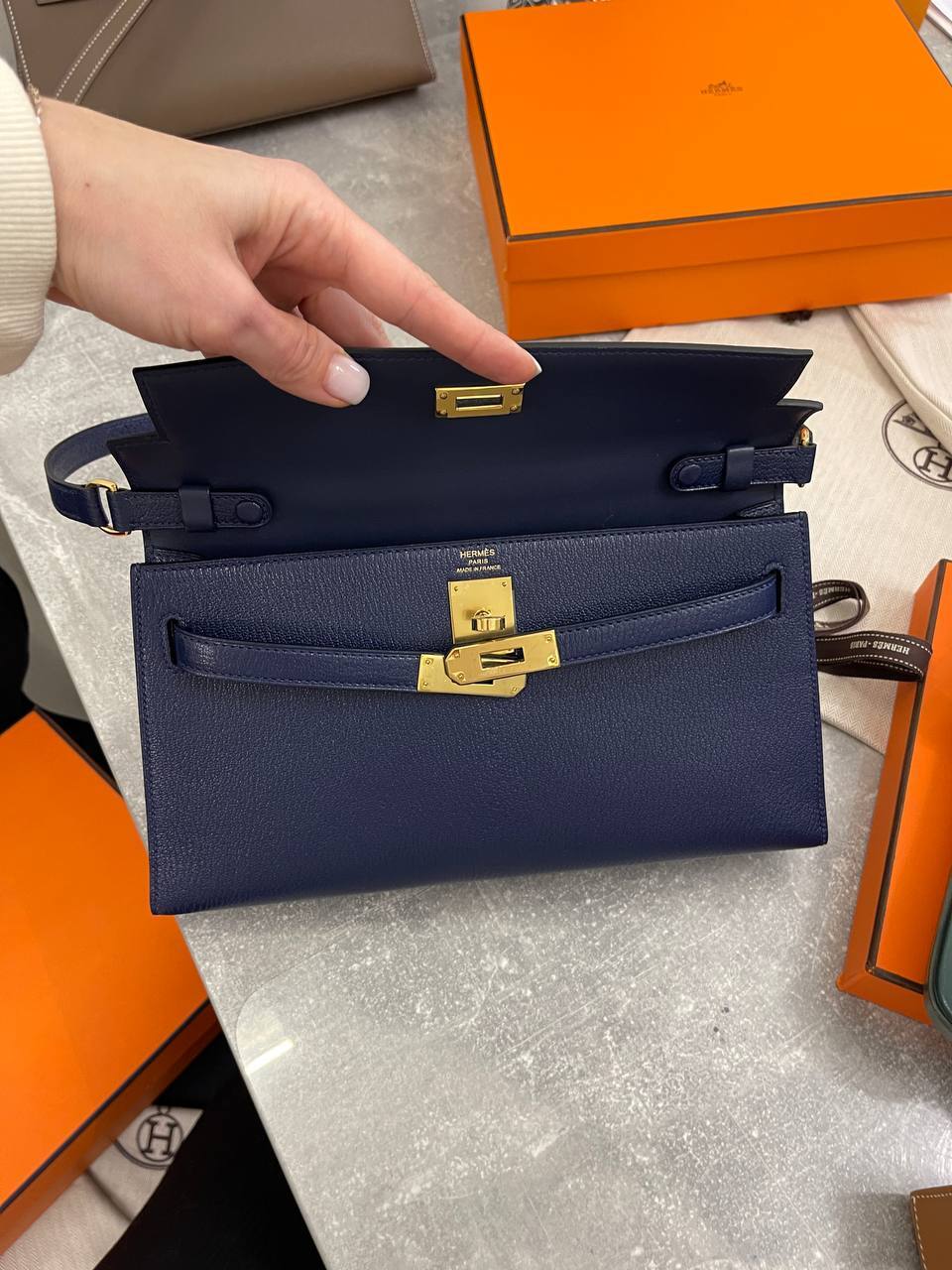 Kelly Elan элитная сумка PHW Chevre Hermes BP-46495 Kelly Elan элитная сумка PHW Chevre Hermes BP-46495