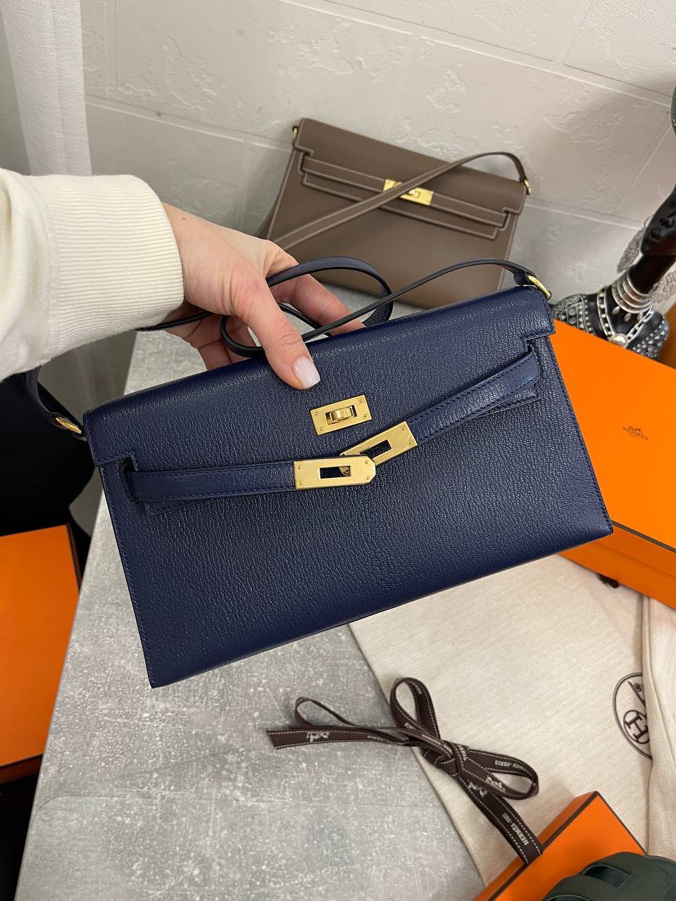 Kelly Elan элитная сумка PHW Chevre Hermes BP-46495 Kelly Elan элитная сумка PHW Chevre Hermes BP-46495