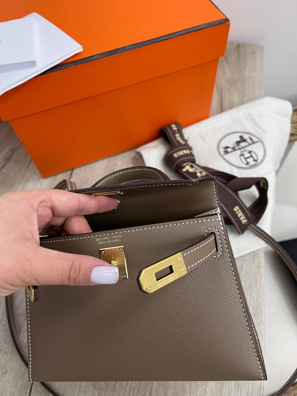 Женская коллекционная сумка Kelly mini Epsom Hermes BP-32961 Женская коллекционная сумка Kelly mini Epsom Hermes BP-32961