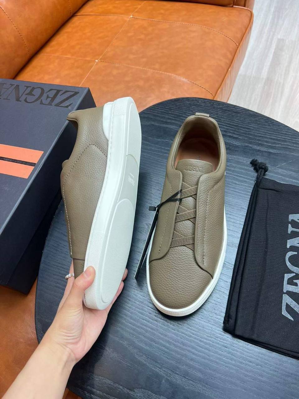 ZEGNA лимитированные мужские кеды BP-46785 ZEGNA лимитированные мужские кеды BP-46785