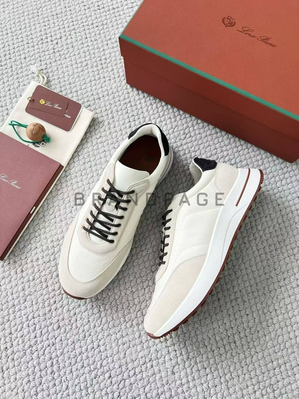 Кроссовки из замши и микрофибры Loro Piana BPLUX12678