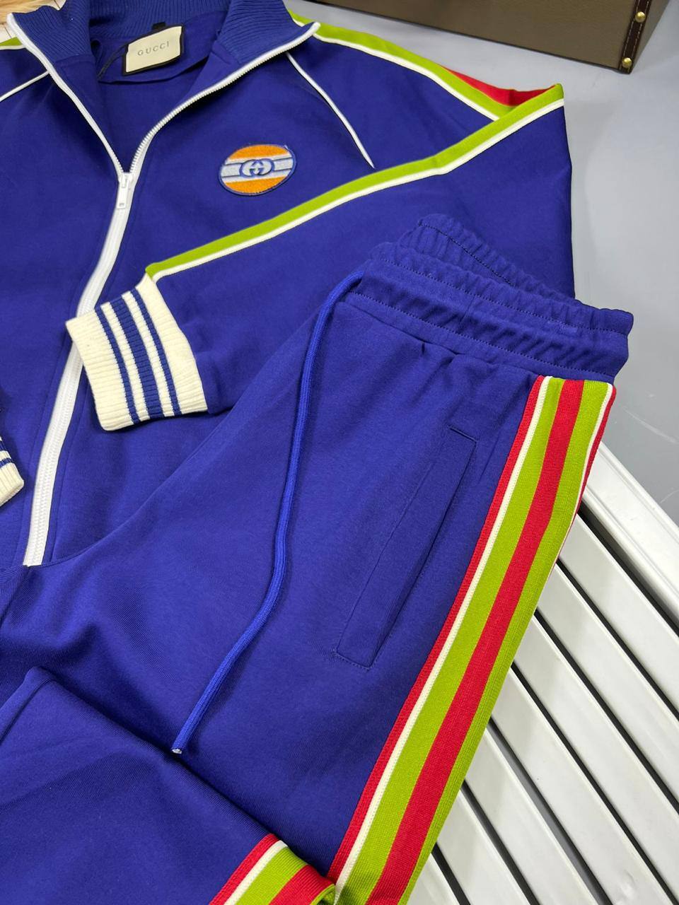 Спортивный костюм синие манжеты Gucci BP-15039 Спортивный костюм синие манжеты Gucci BP-15039