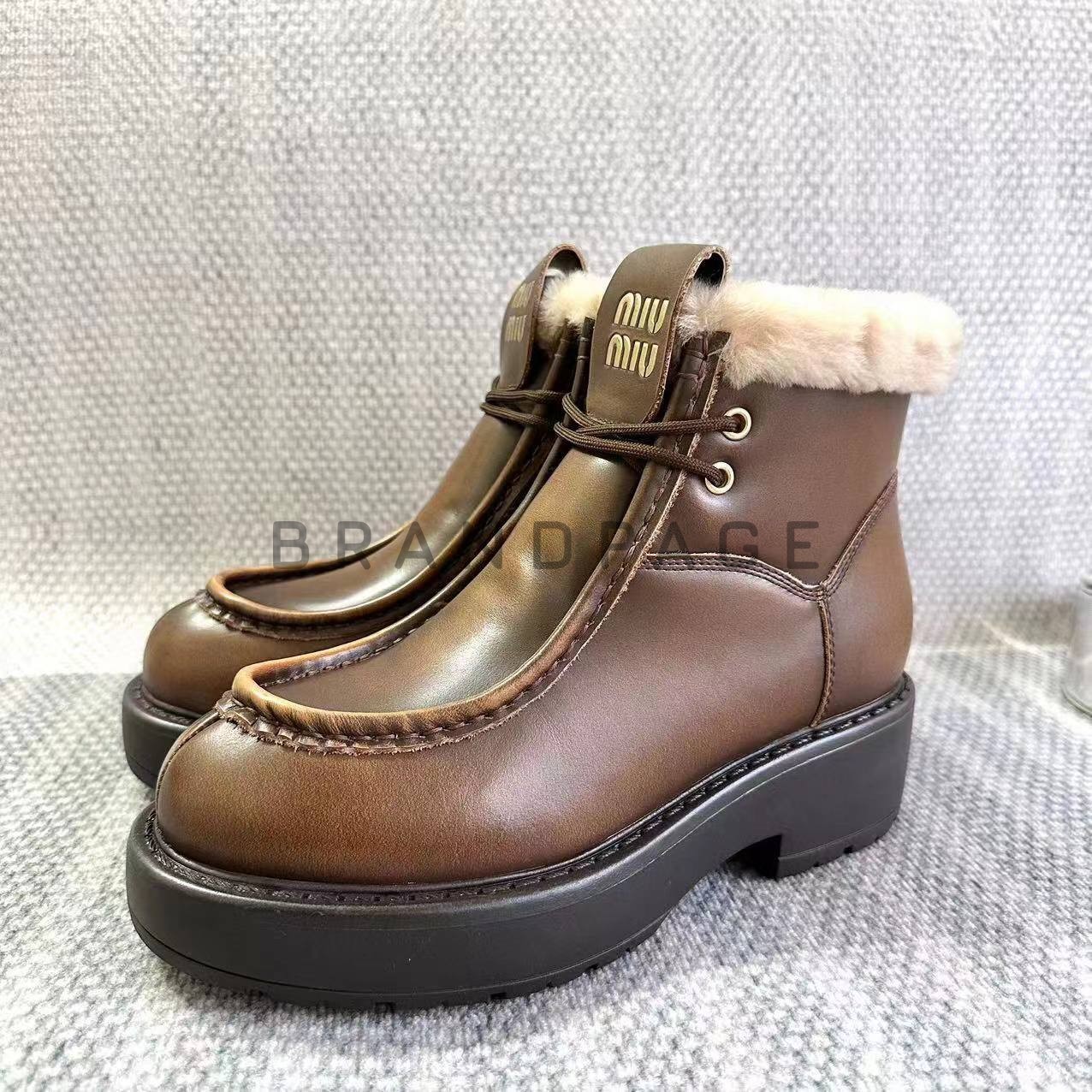 Сапоги кожаные Miu Miu BPLUX12440 Сапоги кожаные Miu Miu BPLUX12440