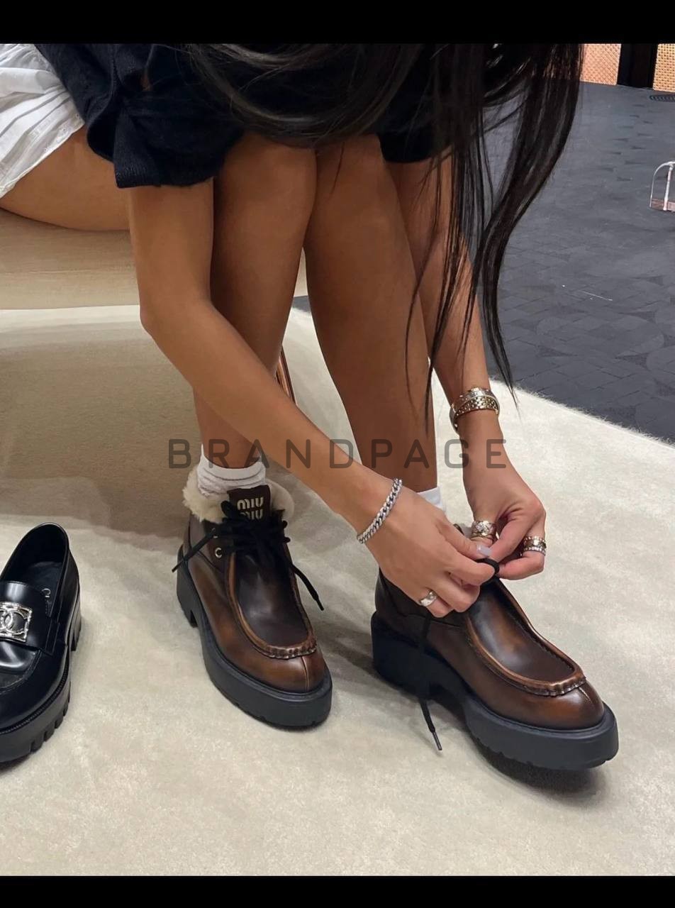 Сапоги кожаные Miu Miu BPLUX12440 Сапоги кожаные Miu Miu BPLUX12440