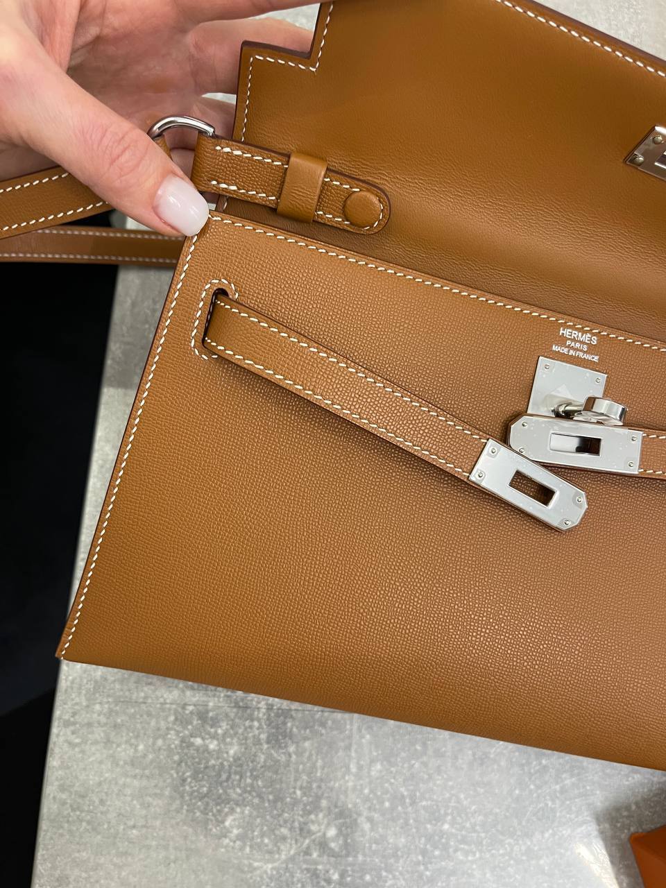 Женская сумка коллекционная Kelly Elan PHW Chevre Hermes BP-46494 Женская сумка коллекционная Kelly Elan PHW Chevre Hermes BP-46494