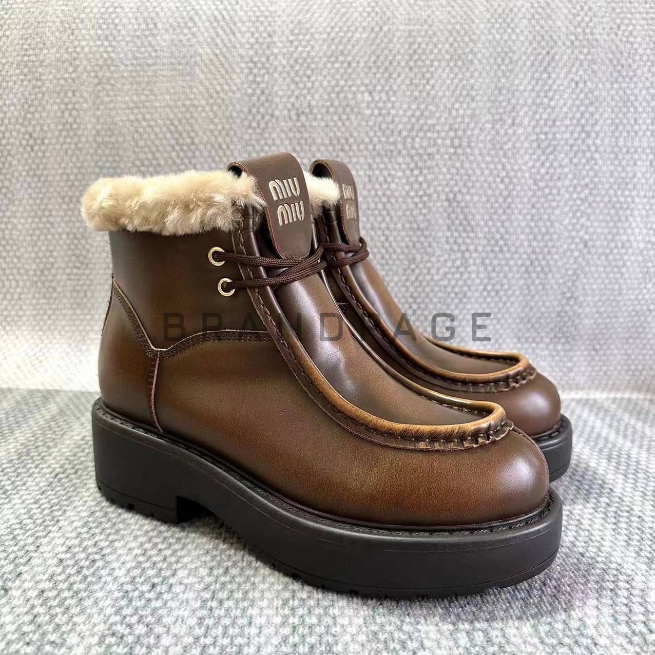 Сапоги кожаные Miu Miu BPLUX12440 Сапоги кожаные Miu Miu BPLUX12440