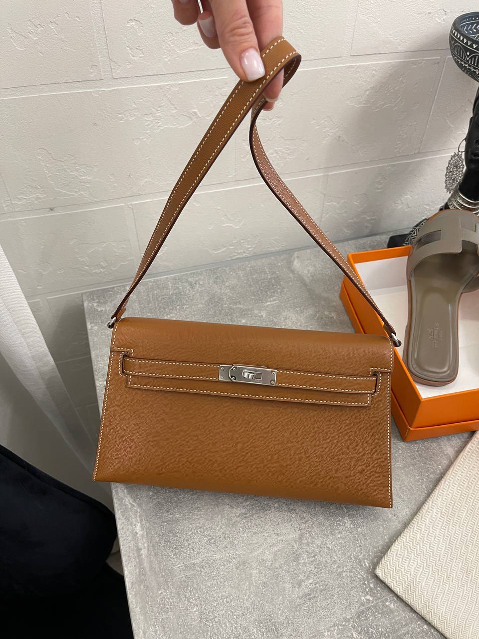 Женская сумка коллекционная Kelly Elan PHW Chevre Hermes BP-46494 Женская сумка коллекционная Kelly Elan PHW Chevre Hermes BP-46494