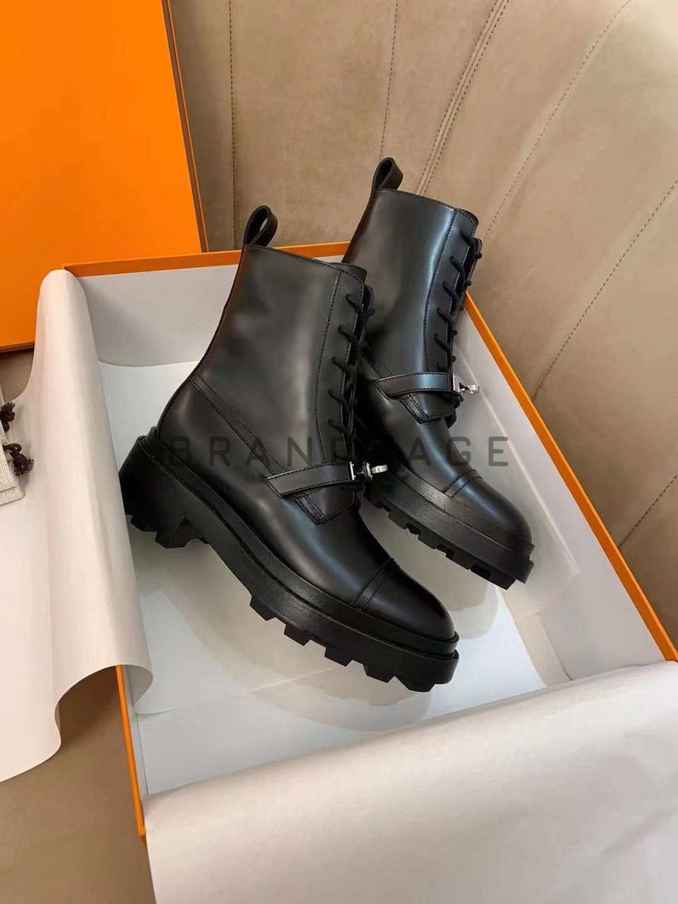 Женские ботинки кожаные Hermes Женские ботинки кожаные Hermes