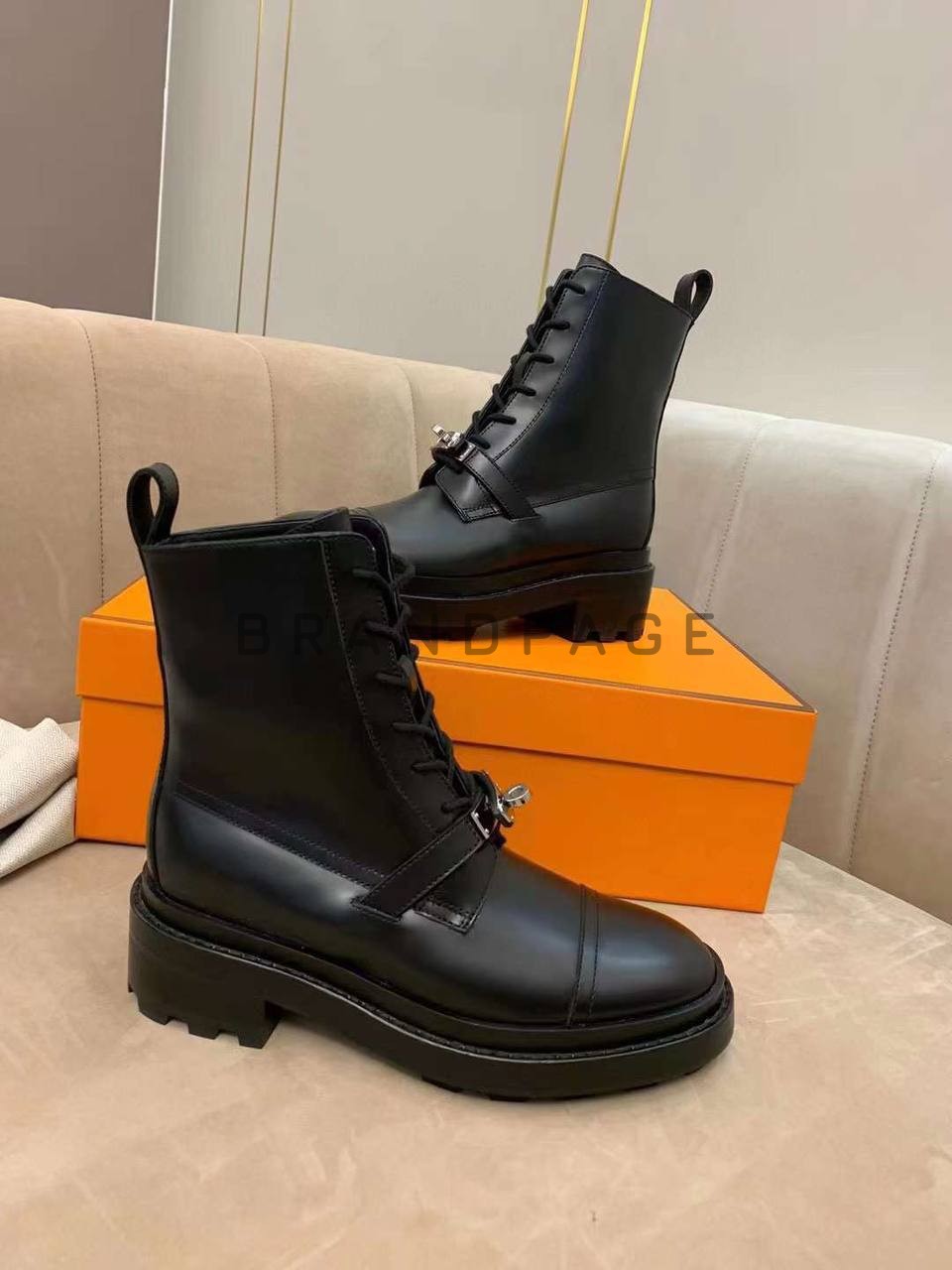 Женские ботинки кожаные Hermes Женские ботинки кожаные Hermes