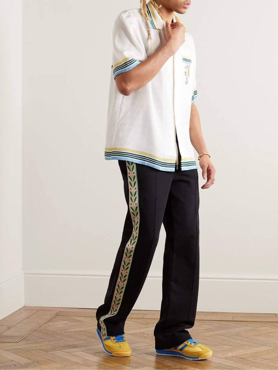 Брюки черные с узорами Casablanca BP-718568 Брюки черные с узорами Casablanca BP-718568