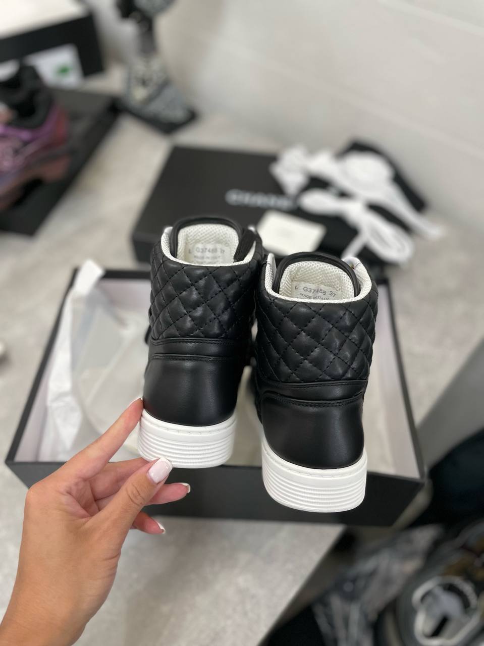 Премиальные высокие кеды Chanel BP-40239 Премиальные высокие кеды Chanel BP-40239