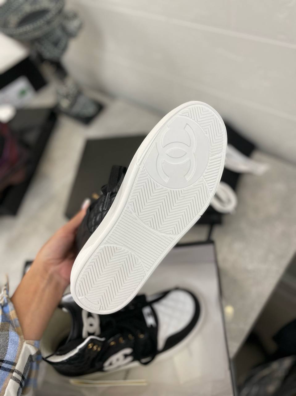 Премиальные высокие кеды Chanel BP-40239 Премиальные высокие кеды Chanel BP-40239