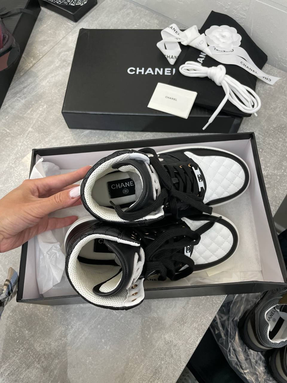Премиальные высокие кеды Chanel BP-40239 Премиальные высокие кеды Chanel BP-40239