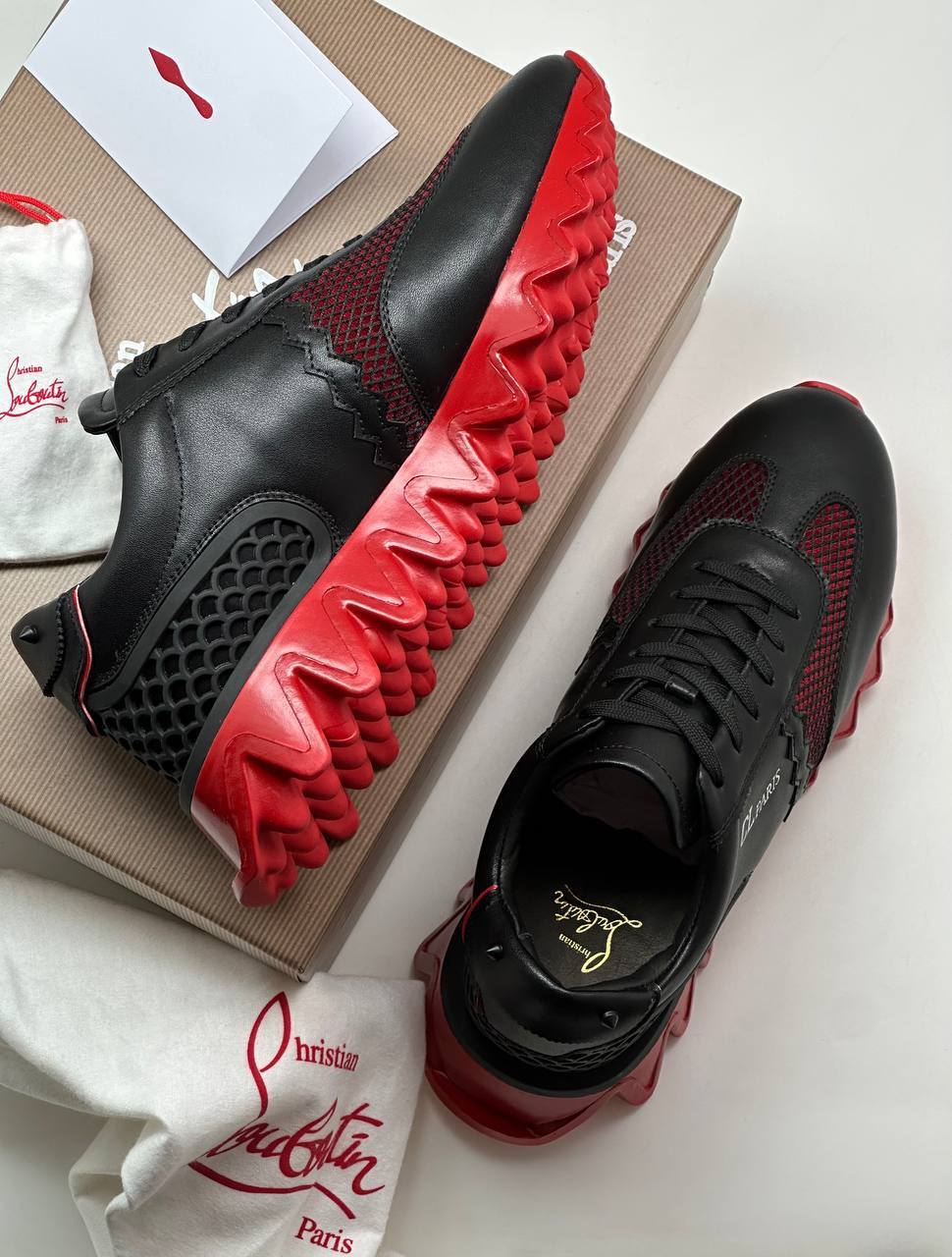 Christian Louboutin кроссовки черно-красные лимитированные BP-31717 Christian Louboutin кроссовки черно-красные лимитированные BP-31717