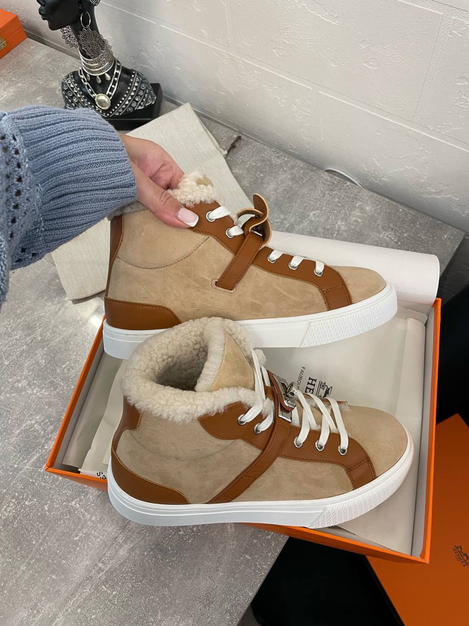 Повседневные женские кеды Hermes BP-42869 Повседневные женские кеды Hermes BP-42869