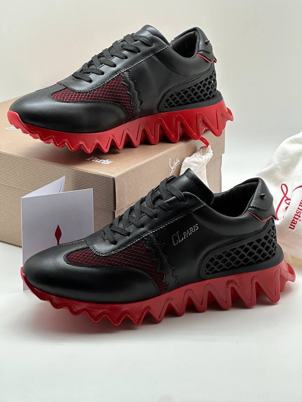 Christian Louboutin кроссовки черно-красные лимитированные BP-31717 Christian Louboutin кроссовки черно-красные лимитированные BP-31717