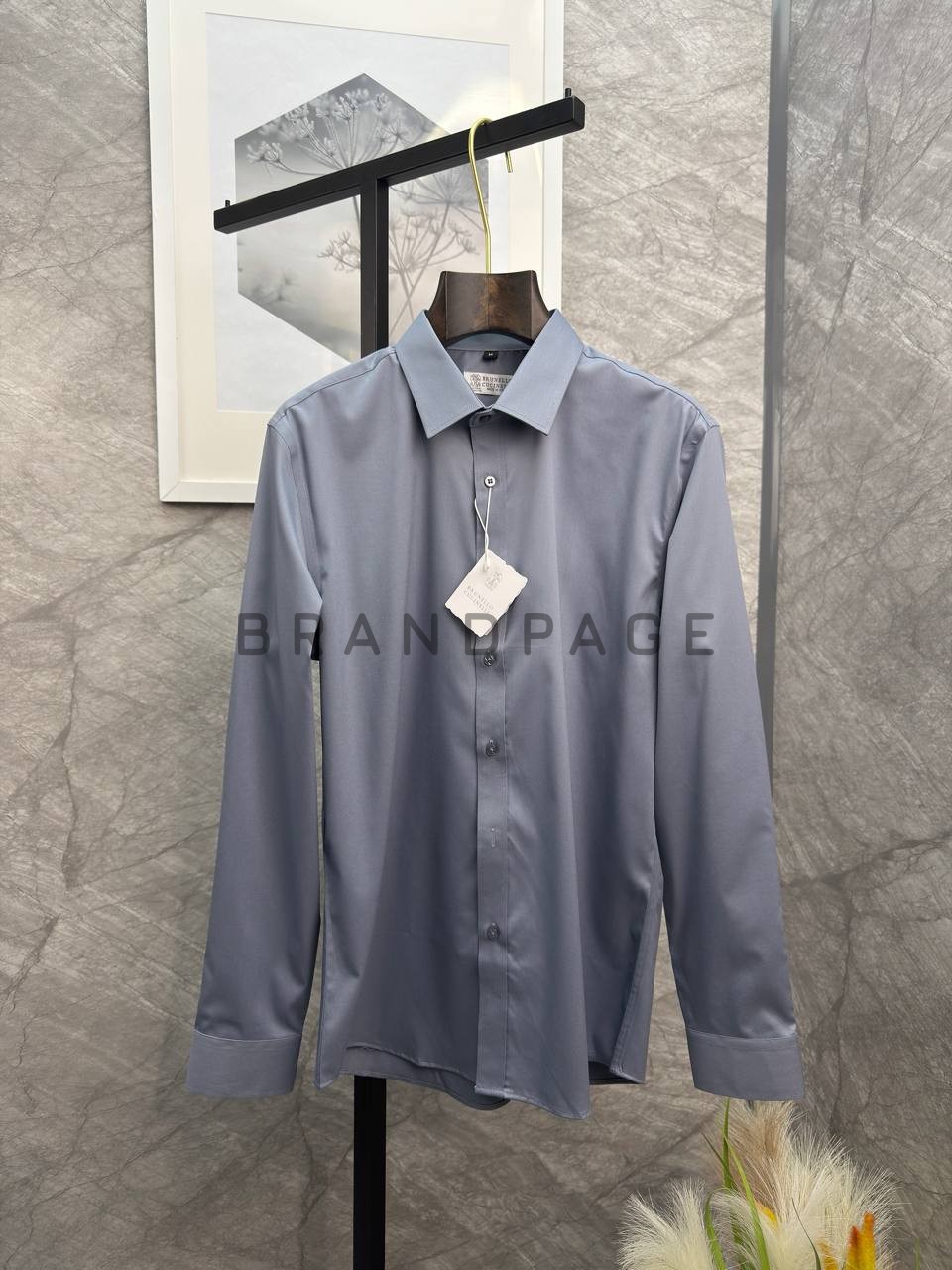 Рубашка хлопковая Brunello Cucinelli BPLUX12999